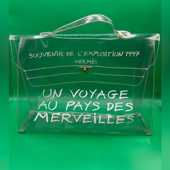HERMES CLEAR TRANSPARENT DE L'EXPOSITION VINYL KELLY - Picture 1 of 9